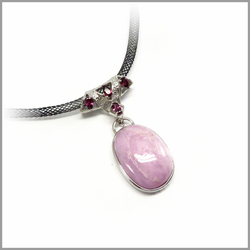 AD1.24 Kunzite & Rhodolite Silver Pendant