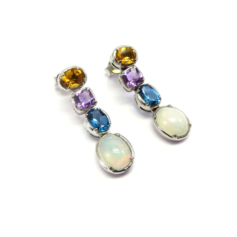Opal and Gemstone Earrings