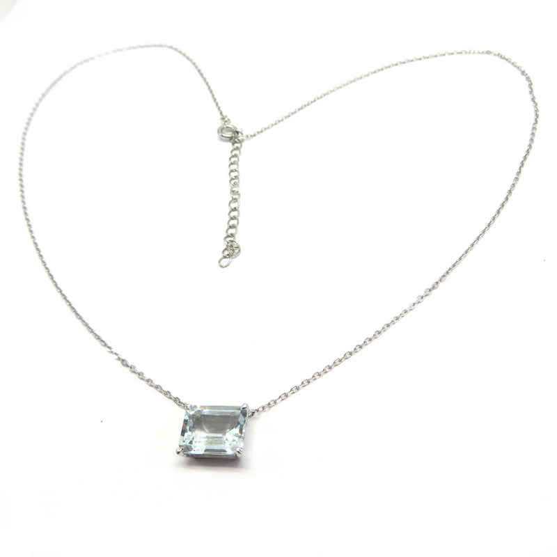 Aquamarine Necklace Sterling Silver