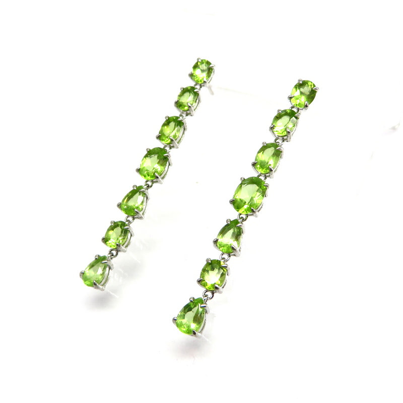 Peridot Drop Earrings Sterling Silver