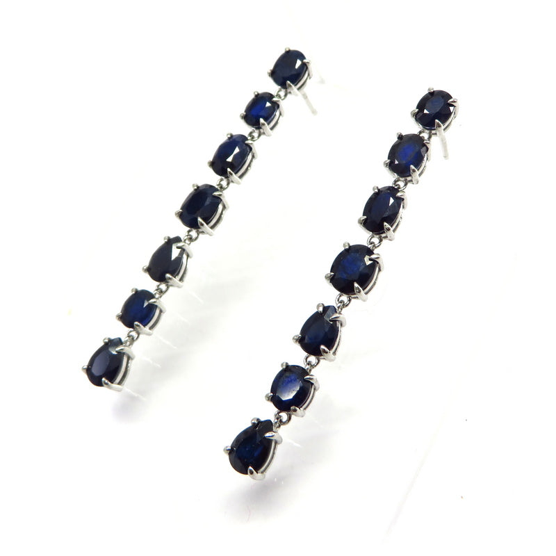 Blue Sapphire Drop Earrings