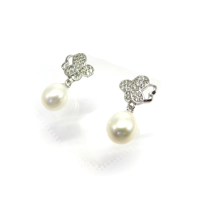 Freshwater Pearl Drop Earrings Sterling Silver