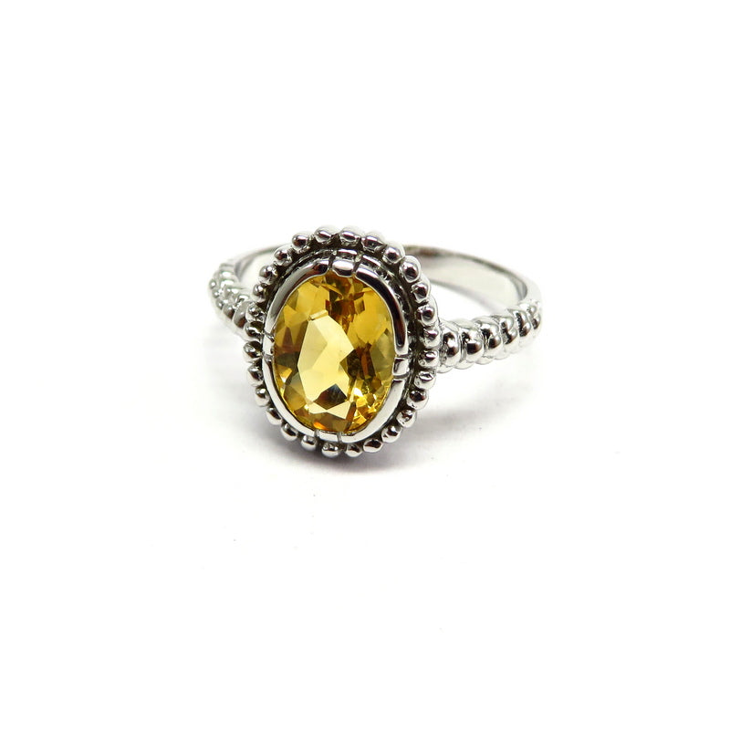 Oval Citrine Ring Sterling Silver