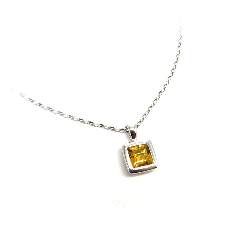Citrine Pendant Sterling Silver