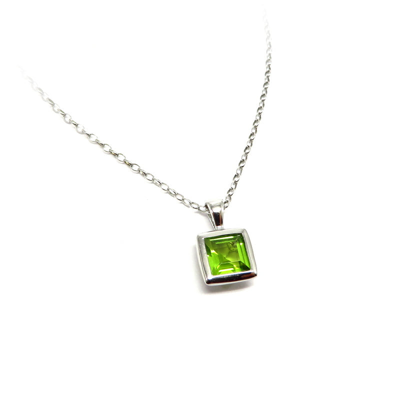 Square Peridot Pendant