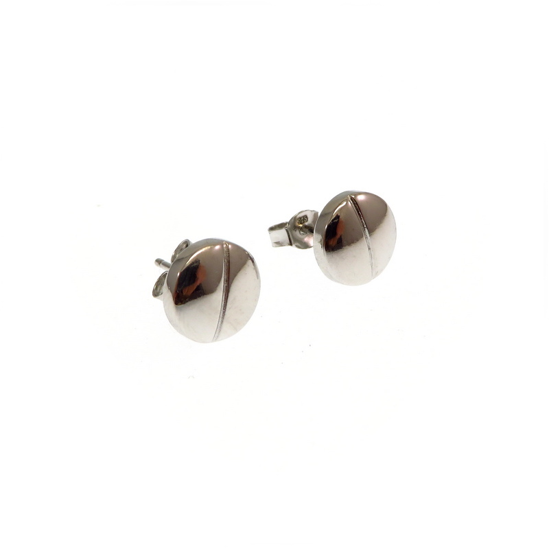 Sterling Silver Round Stud Earrings