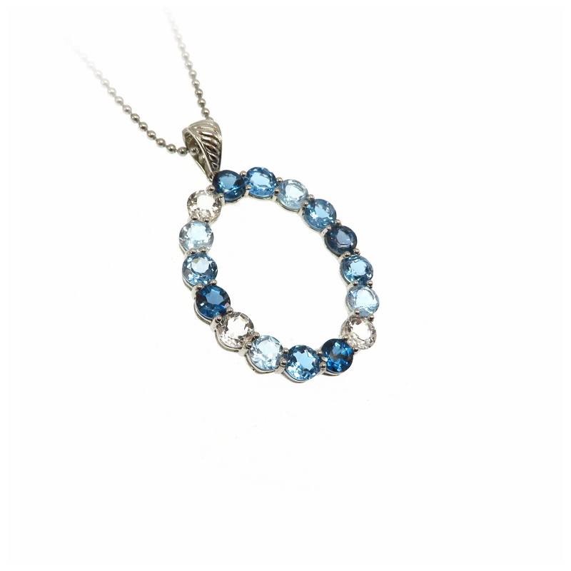 Blue Topaz Oval Pendant