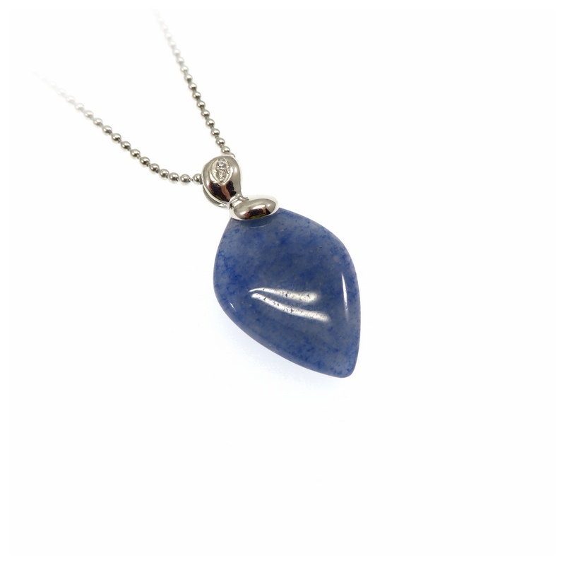 Blue Quartz Silver Pendant