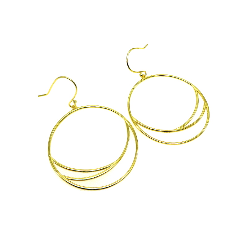 Gold Plated Hoop Silver Earrings