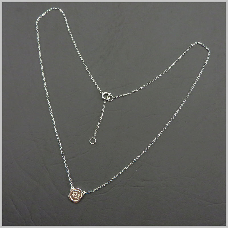 Silver Rose Necklace