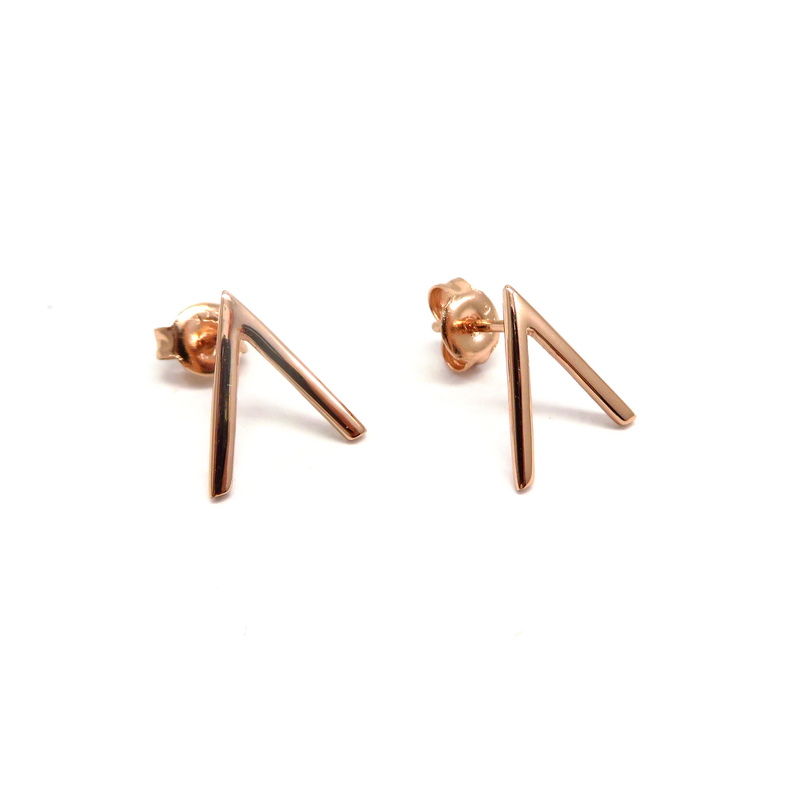 Arrow Rose Gold Plated Sterling Silver Stud Earrings