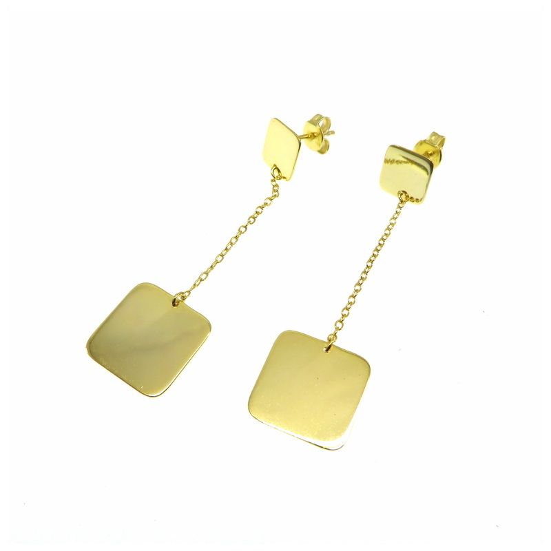 Gold Plated Sterling Silver Drop Earrings