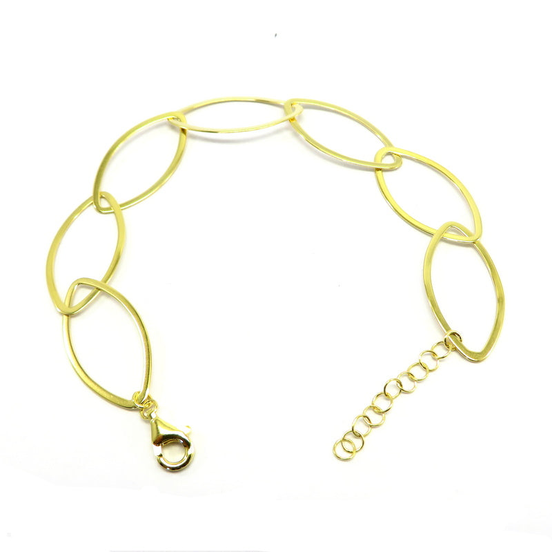Linked Chain Bracelet Gold Plated Sterling Silver