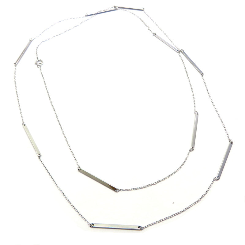 Bar Chain Necklace Sterling Silver