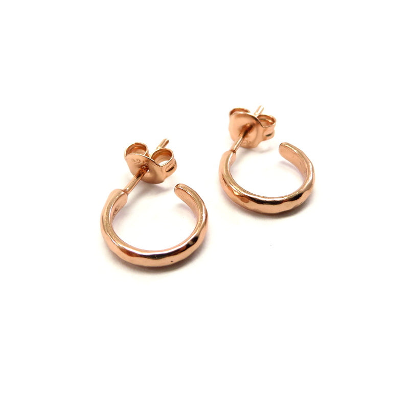 Hoop Earrings Rose Gold Plated Sterling Silver