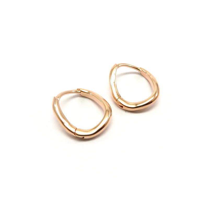 Twisted Hoop Earrings Rose Gold Plated Sterling Silver