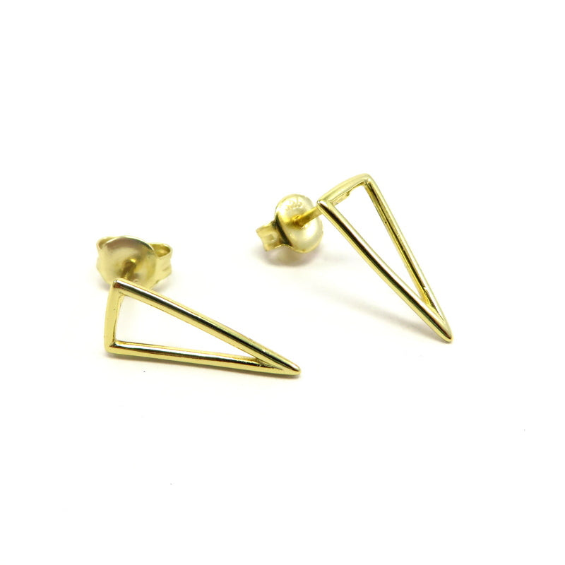 Spear-Point Earrings Gold Plated Sterling Silver