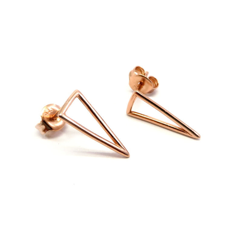 Spear-Point Earrings Rose Gold Plated Sterling Silver