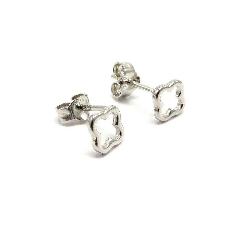 Cut-Out Clover Stud Earrings Sterling Silver