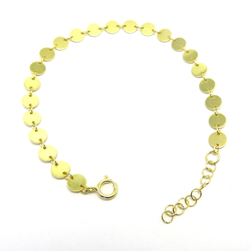 Linked Disc Bracelet Gold Plated Sterling Silver