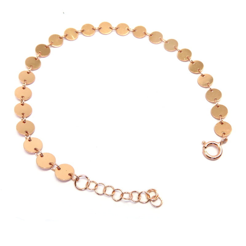 Linked Disc Bracelet Rose Gold Plated Sterling Silver