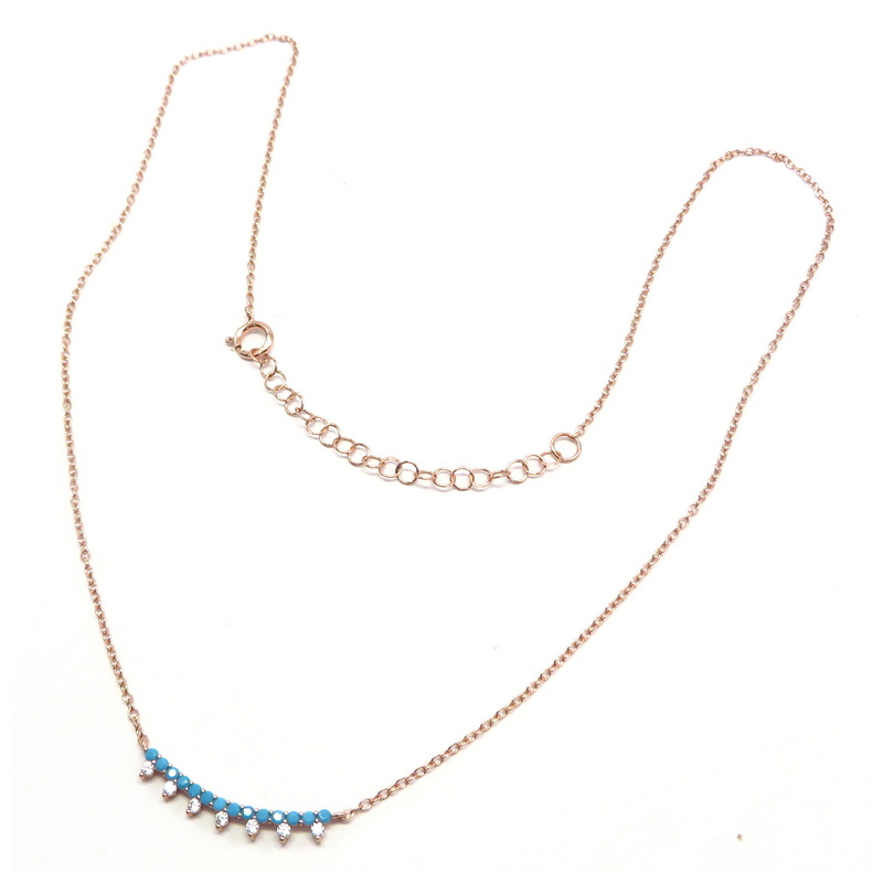 Boho Rose Gold Plated Sterling Silver Necklace