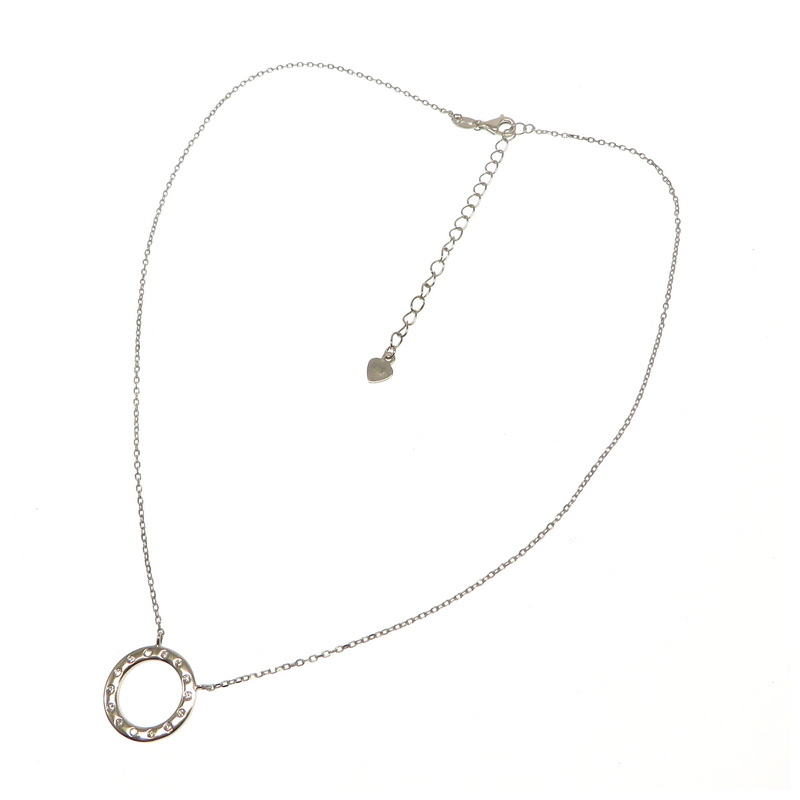 Sterling Silver Necklace with Cubic Zirconia