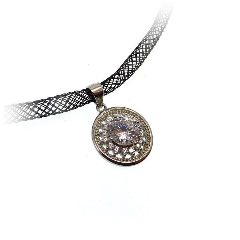 Sterling Silver Pendant with Cubic Zirconia
