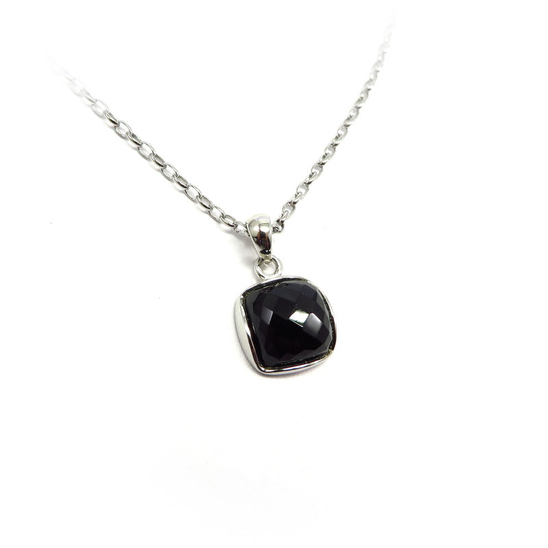 Black Spinel Pendant Sterling Silver