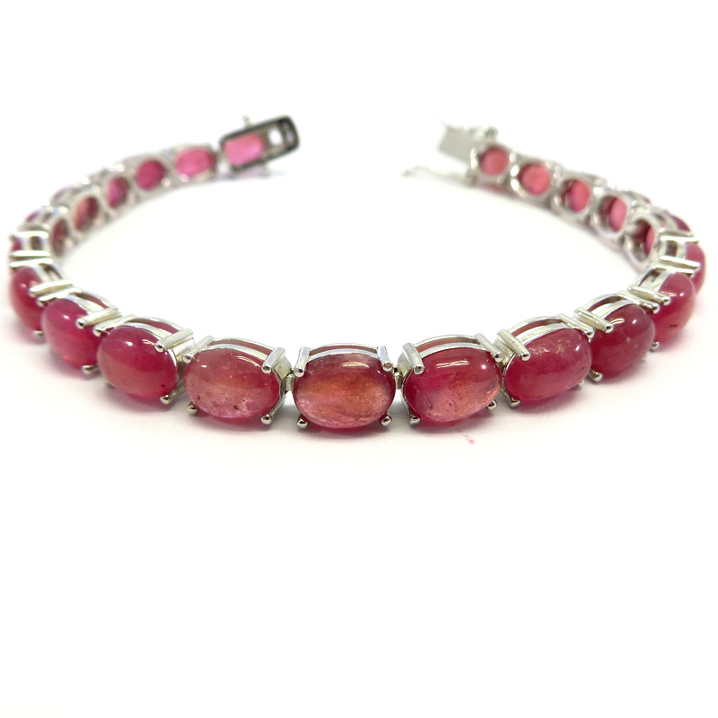 Ruby Silver Tennis Bracelet