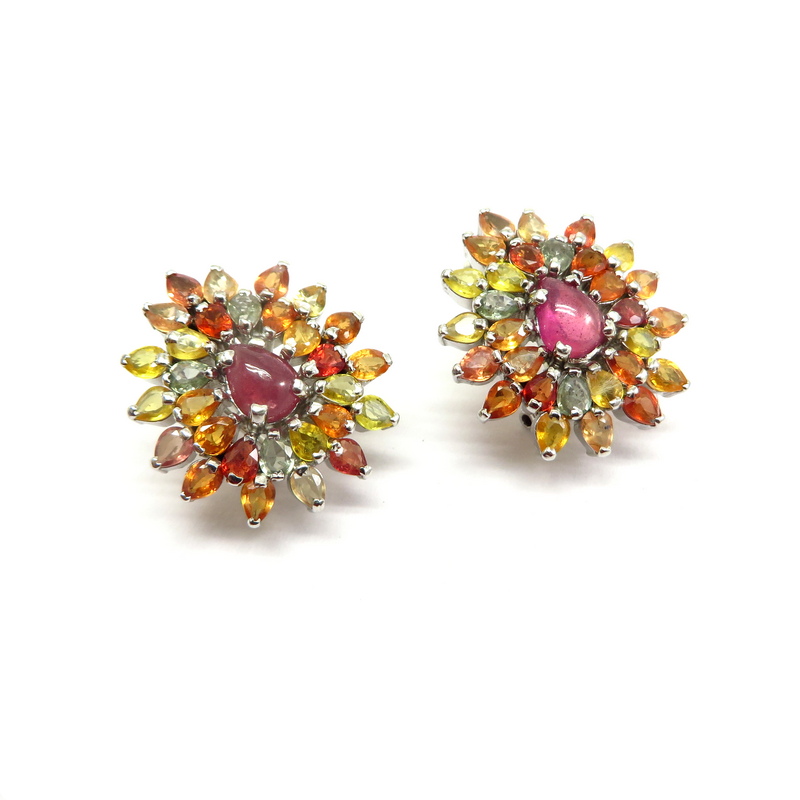 Sapphire Silver Earrings