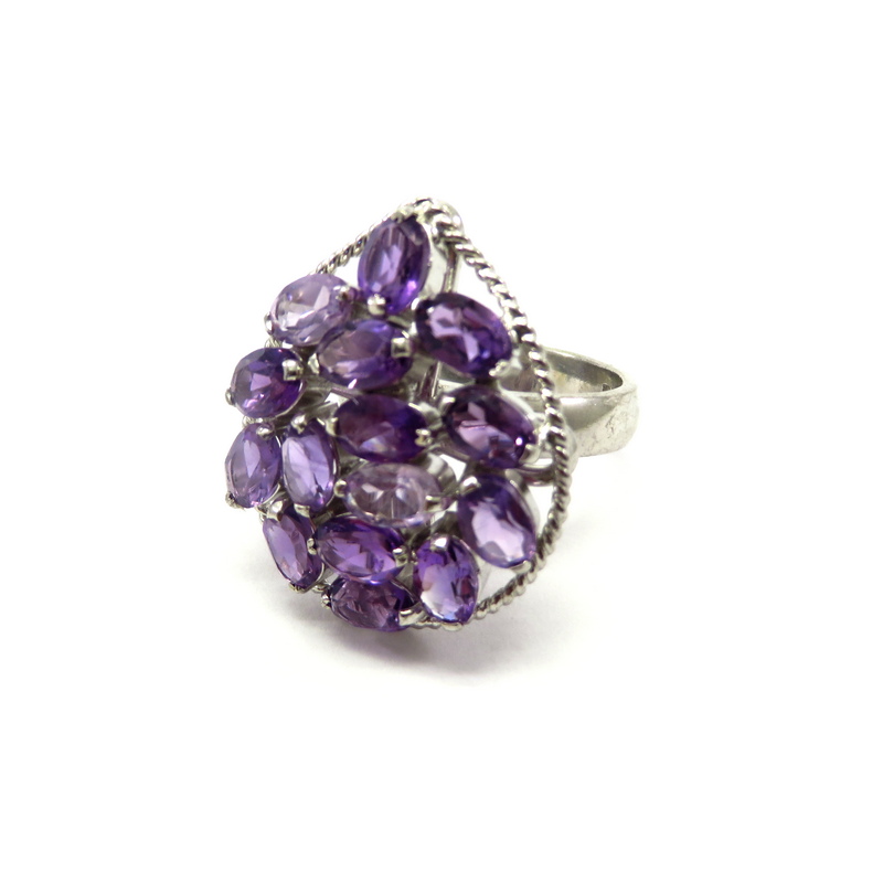 Amethyst Statement Silver Ring