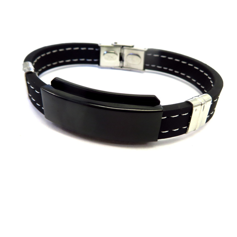 Leather Men's Bracelet Stainless Steel