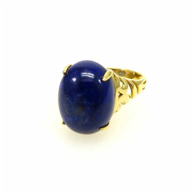 Lapis Lazuli Silver Gold Plated Ring