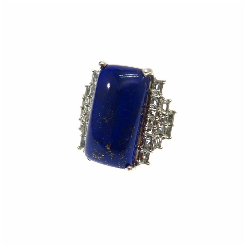 Lapis Lazuli and Aquamarine Ring