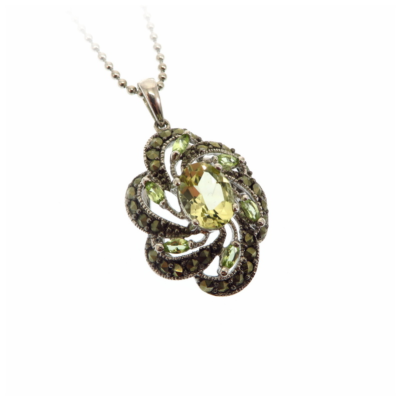 Lemon Quartz and Peridot Pendant