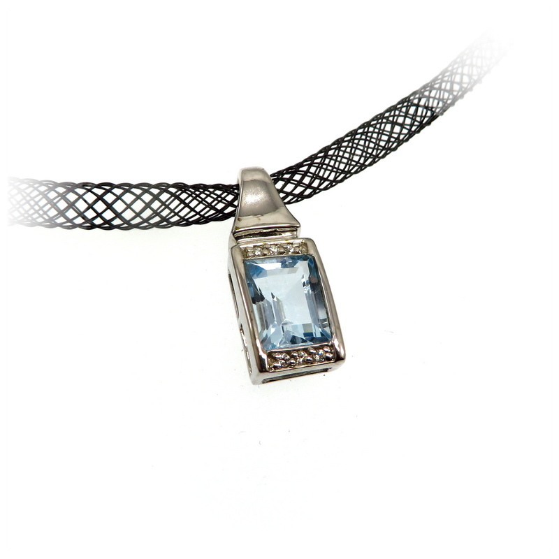 Blue Topaz Sterling Silver Pendant