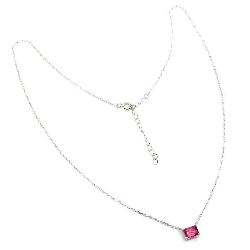 Pink Topaz Necklace Sterling Silver