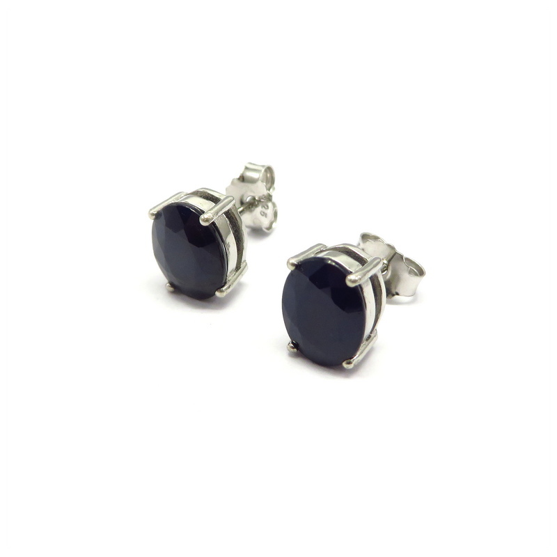 Blue Sapphire Earrings Sterling Silver