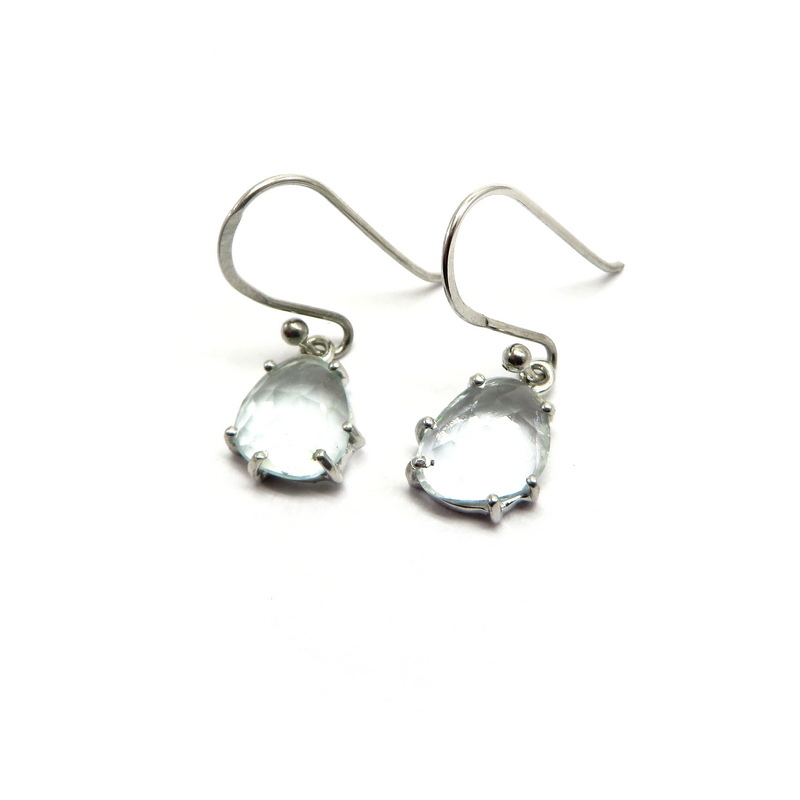 Aquamarine Teardrop Sterling Silver Earrings