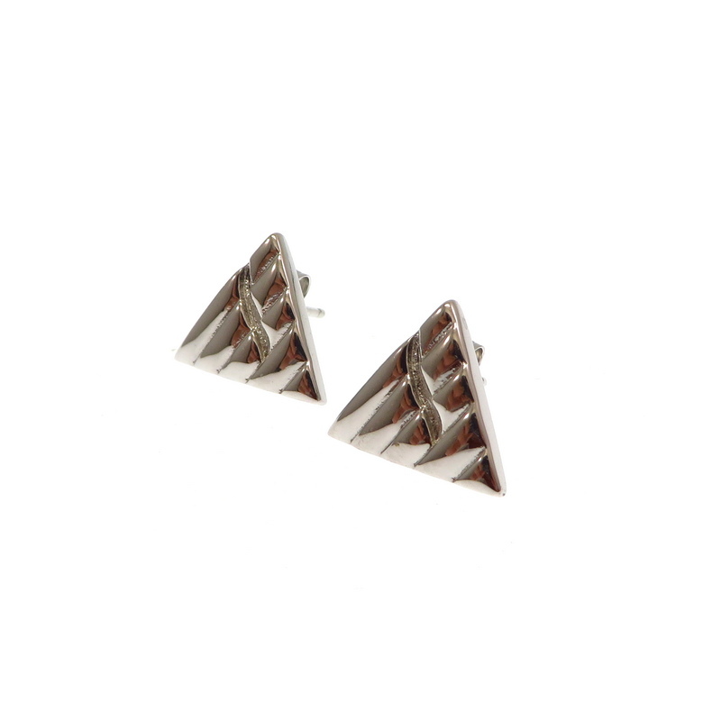 Sterling Silver Triangular Stud Earrings
