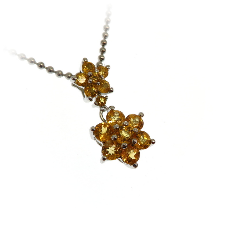 Citrine Flower Pendant