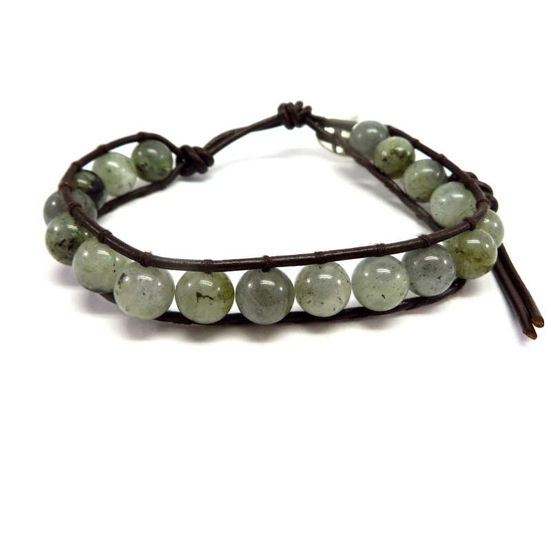 Labradorite Leather Bracelet