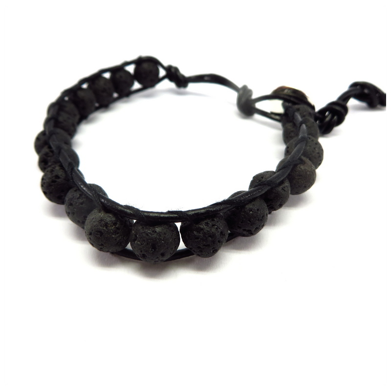 Lava Leather Wrap Bracelet