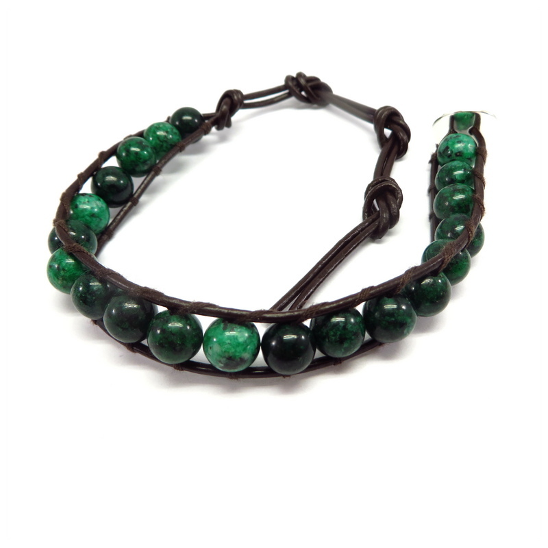 Malachite Leather Bracelet