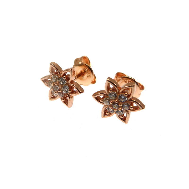 Rose Gold Plated Sterling Silver Stud Earrings