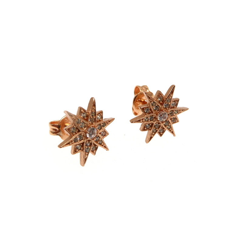 Rose Gold Plated Sterling Silver Stud Earrings