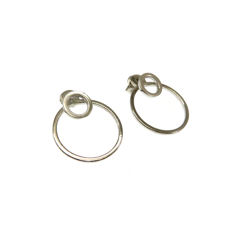 Sterling Silver Double Circle Earrings