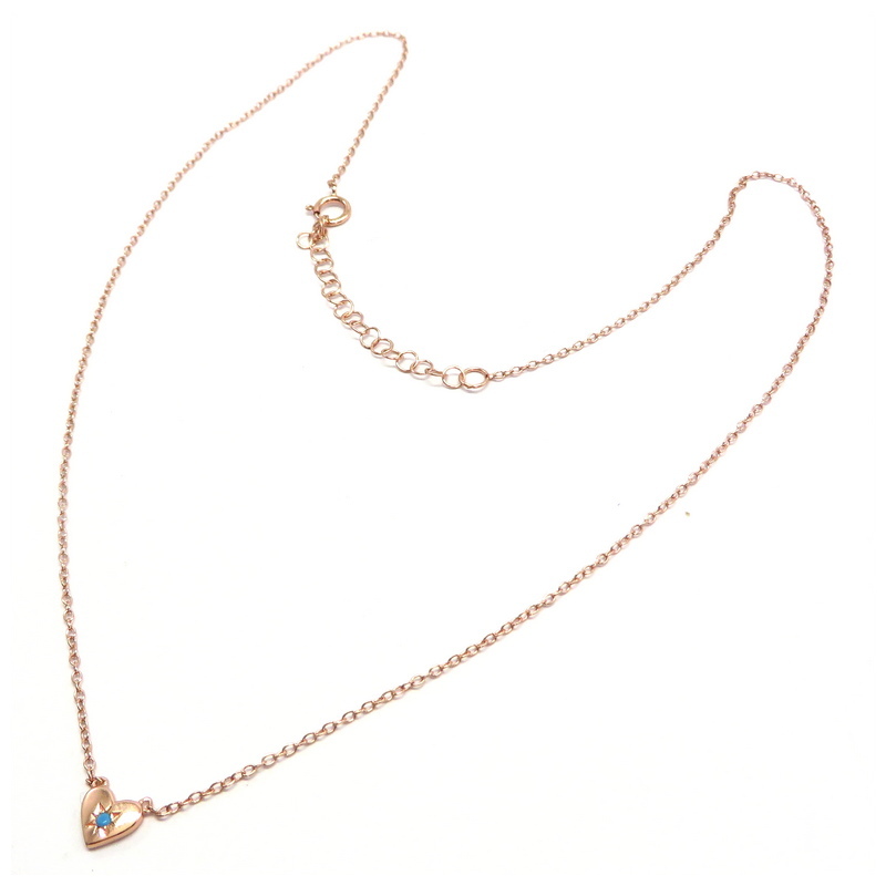 Heart Rose Gold Plated Sterling Silver Necklace