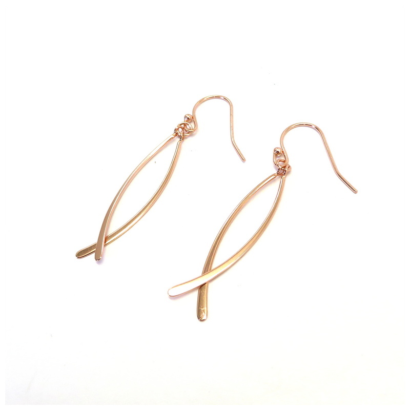 Rose Gold Plated Sterling Silver Hook Earrings